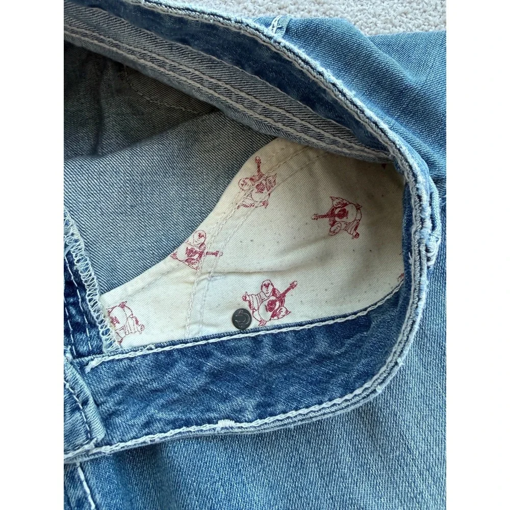 True Religion Men's Bootcut Jeans 32 Made In USA Y2K‎ Vintage Distressed Denim